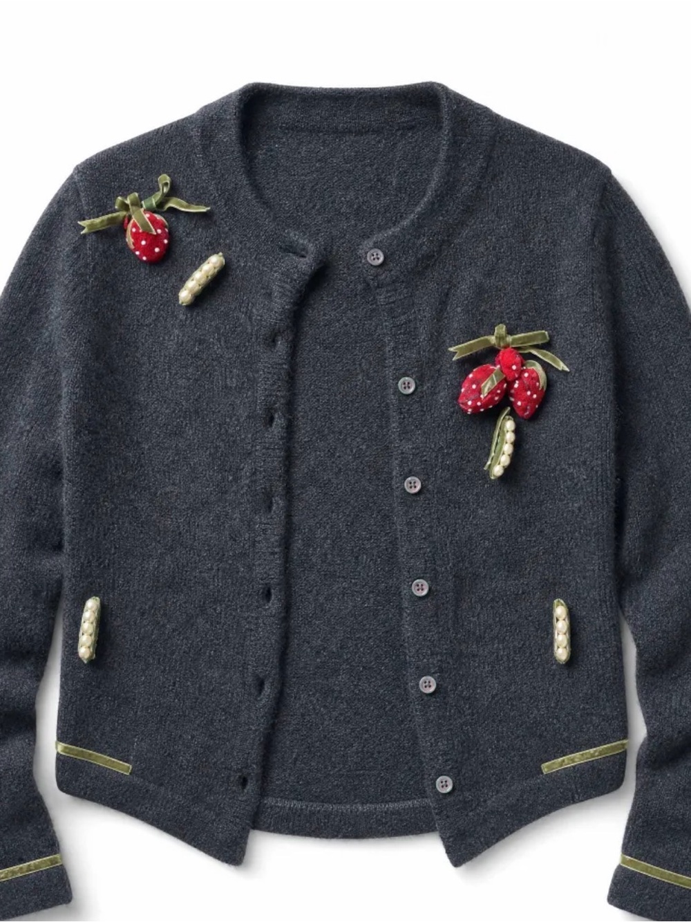 RARE MOSCHINO BLACK STRAWBERRY CARDIGAN